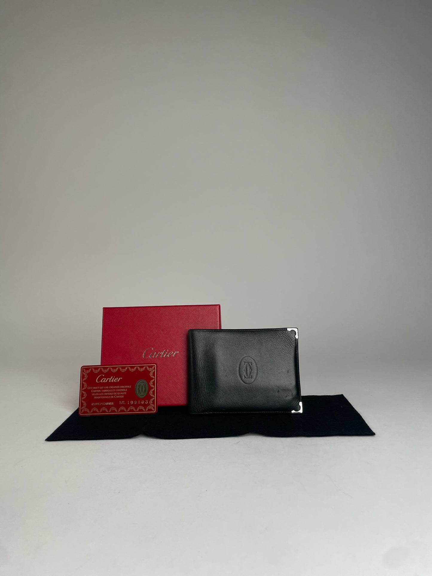 Vintage Cartier Leather Wallet Black