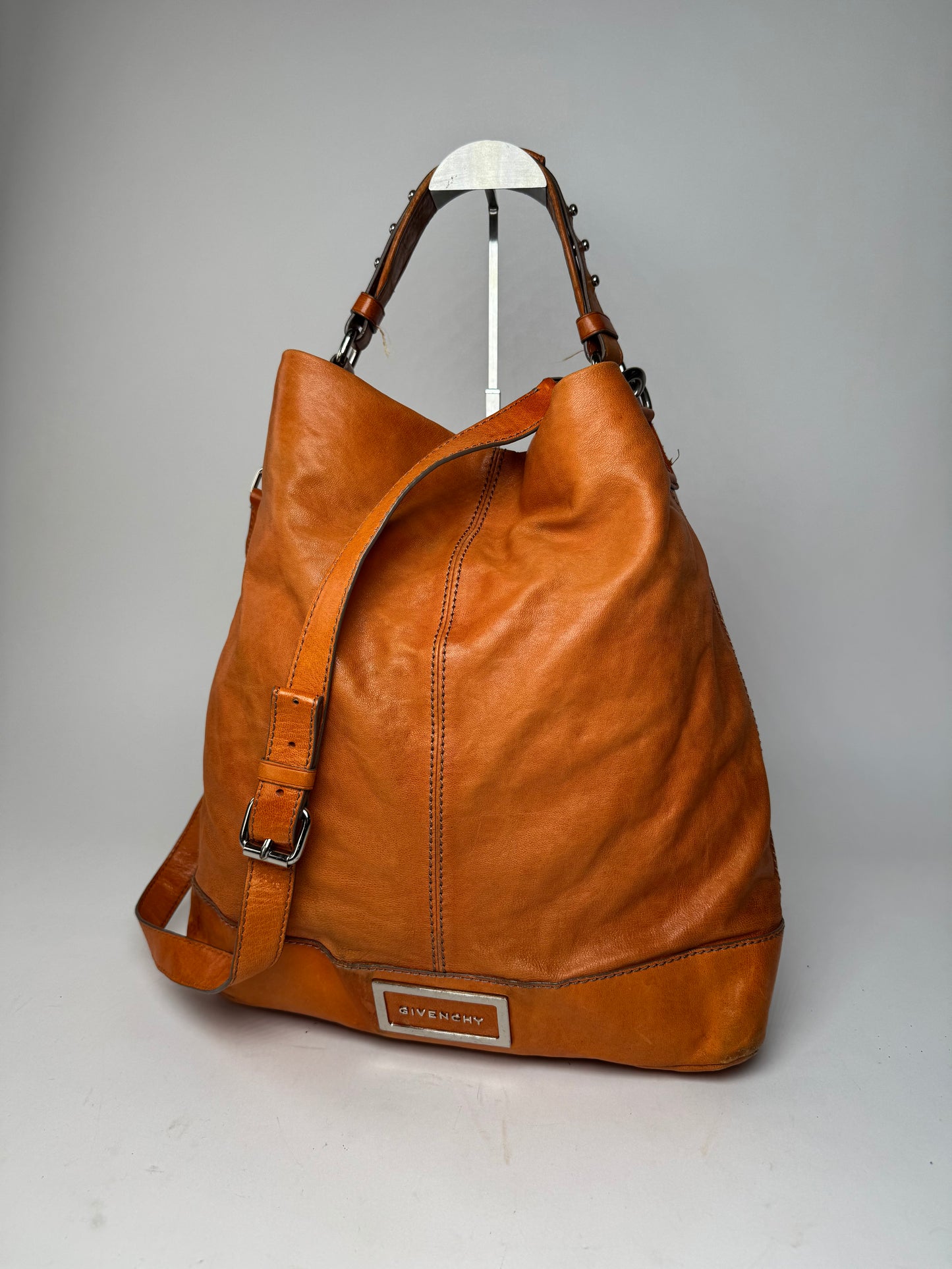 Vintage Givenchy 2Way Leather Handbag Orange