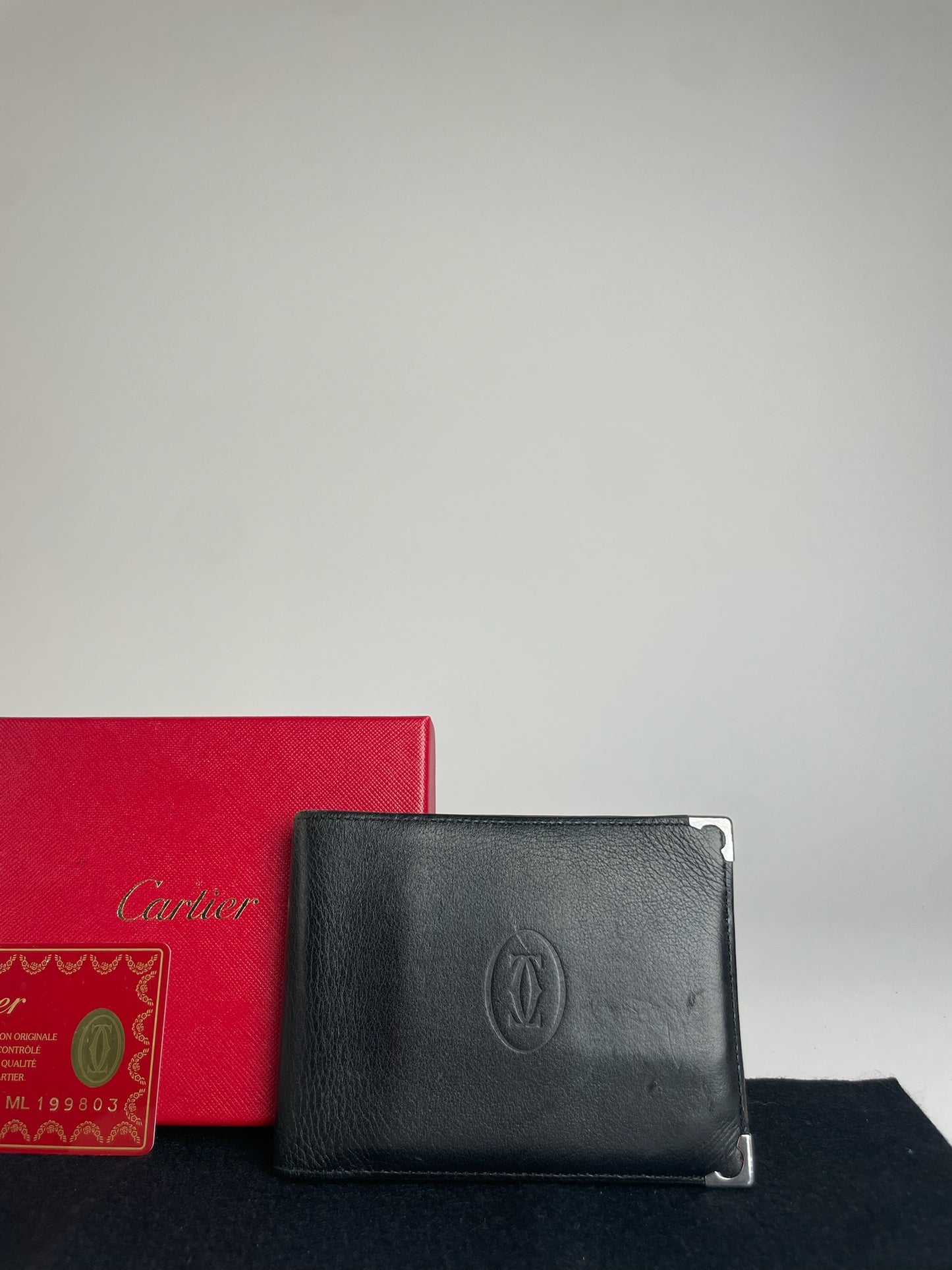 Vintage Cartier Leather Wallet Black