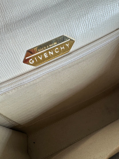 Vintage Givenchy GV3 Leather Crossbody / Shoulder Bag White
