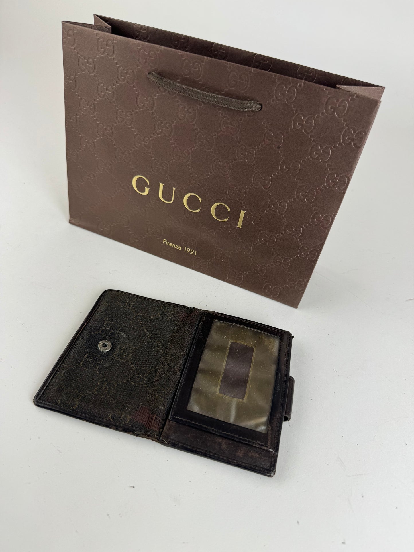 Vintage Gucci Monogram Card Holder black