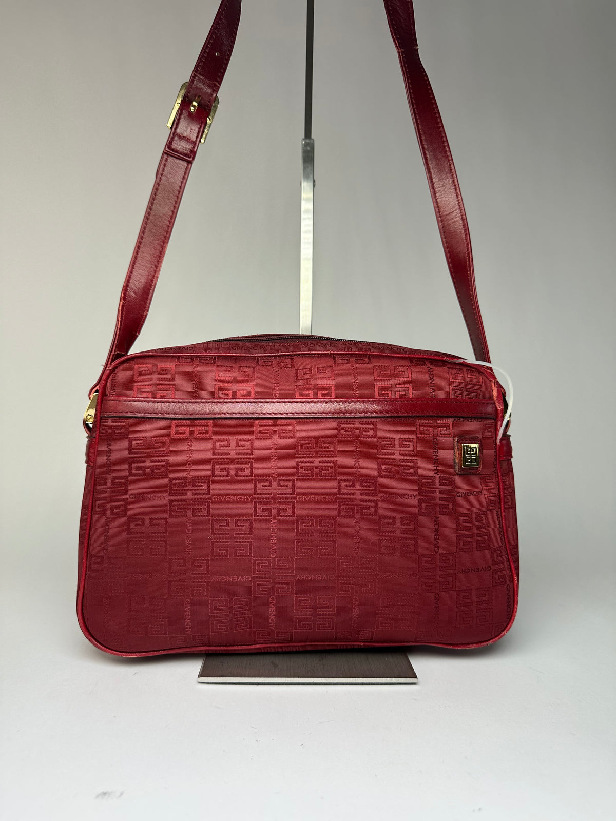 Vintage Givenchy 4G Logo Flap Crossbody Bag Late 1990s Red