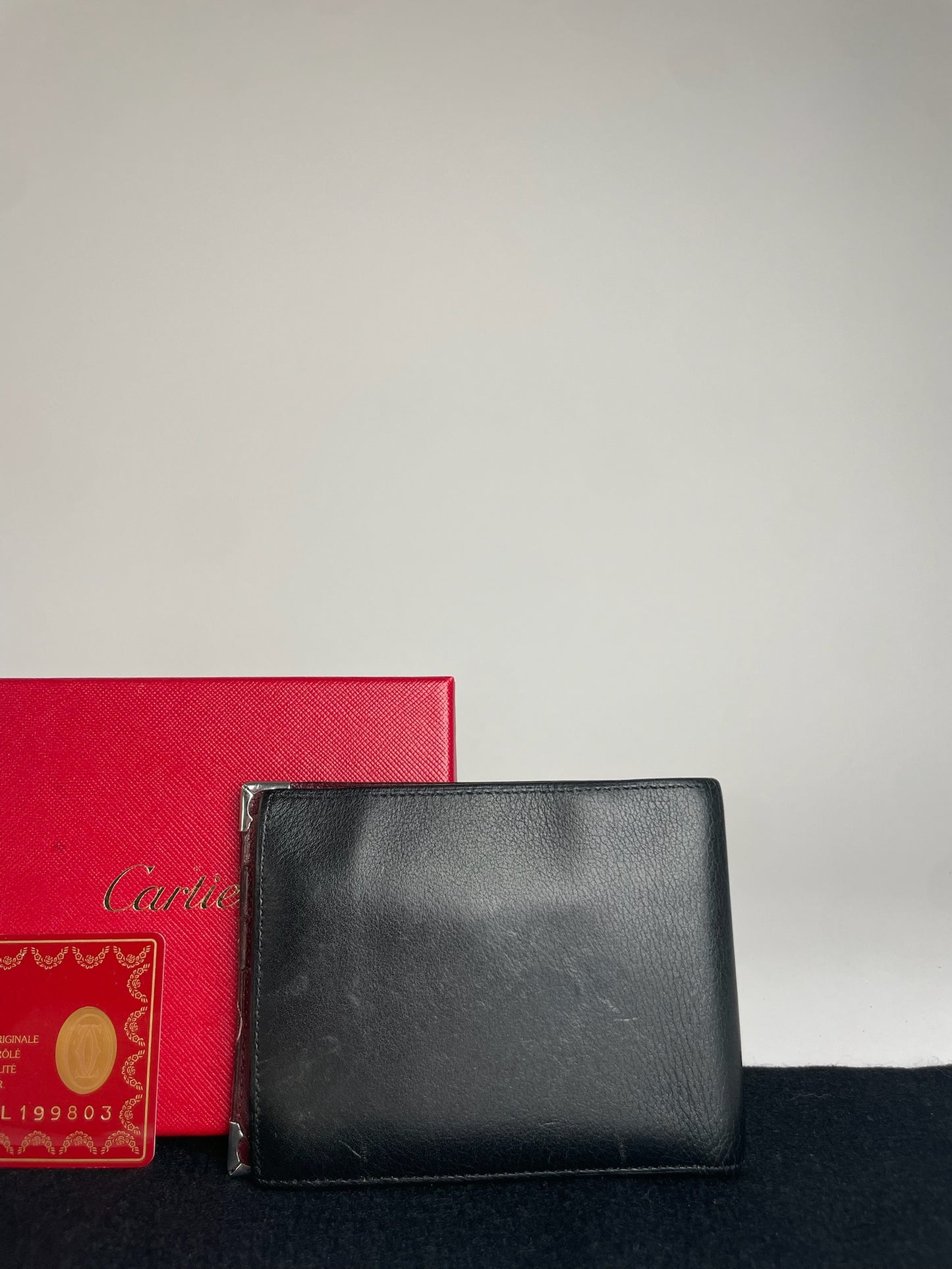 Vintage Cartier Leather Wallet Black