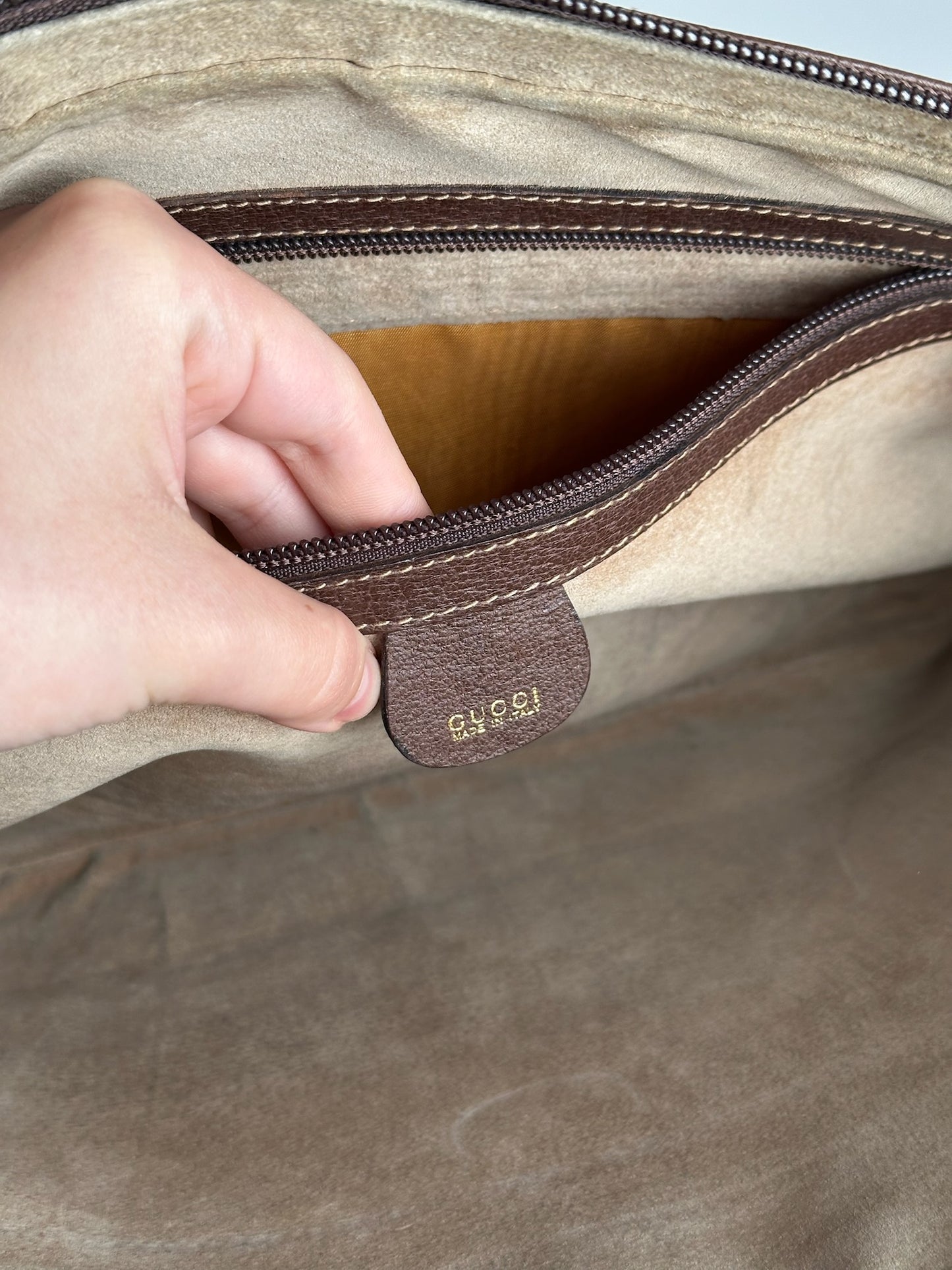 Pochette Gucci vintage en cuir marron