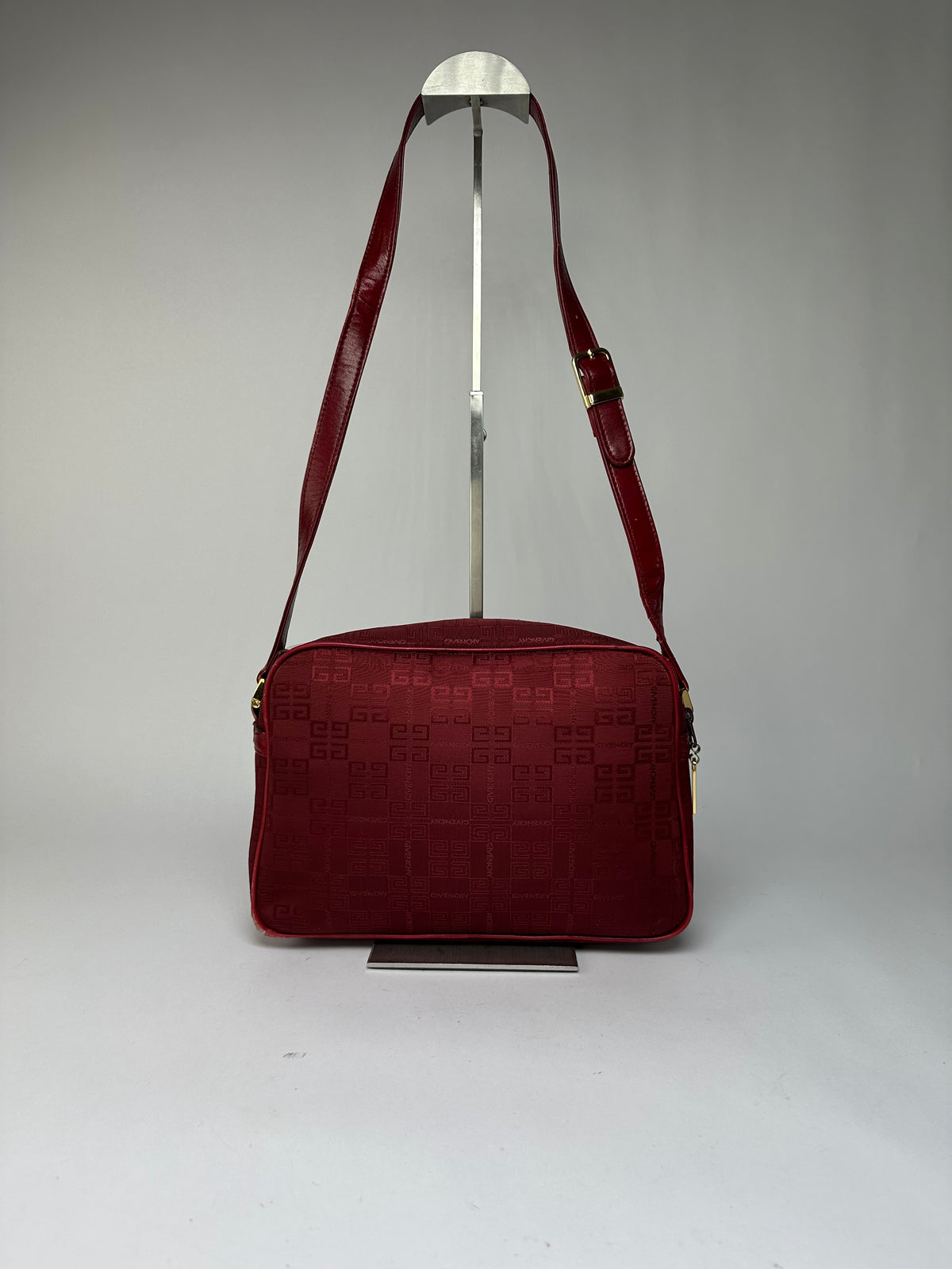 Vintage Givenchy 4G Logo Flap Crossbody Bag Late 1990s Red
