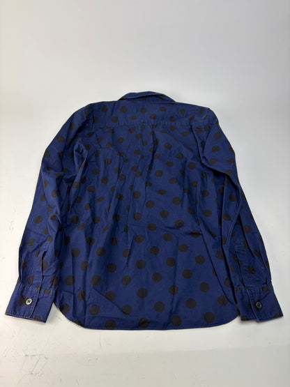 Vintage Comme Des Garcons Dot Pattern Cotton Shirt Navy Black S