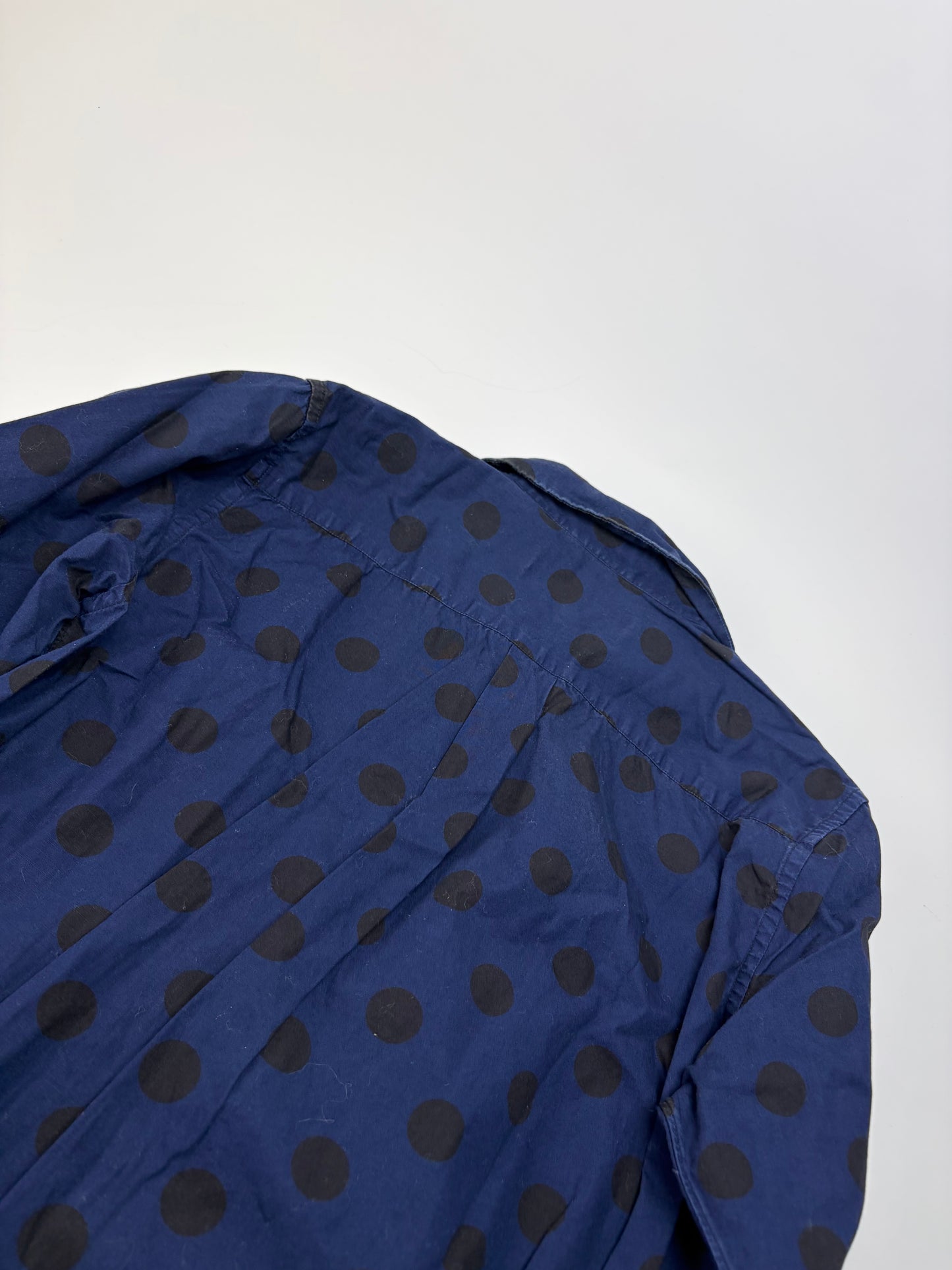 Vintage Comme Des Garcons Dot Pattern Cotton Shirt Navy Black S