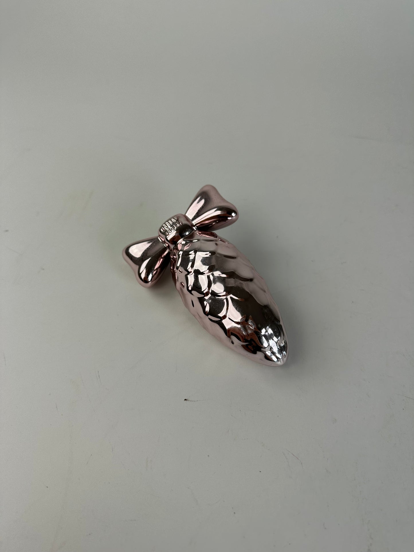 Miu Miu Pink Metal Bow-Shaped Decorative Object