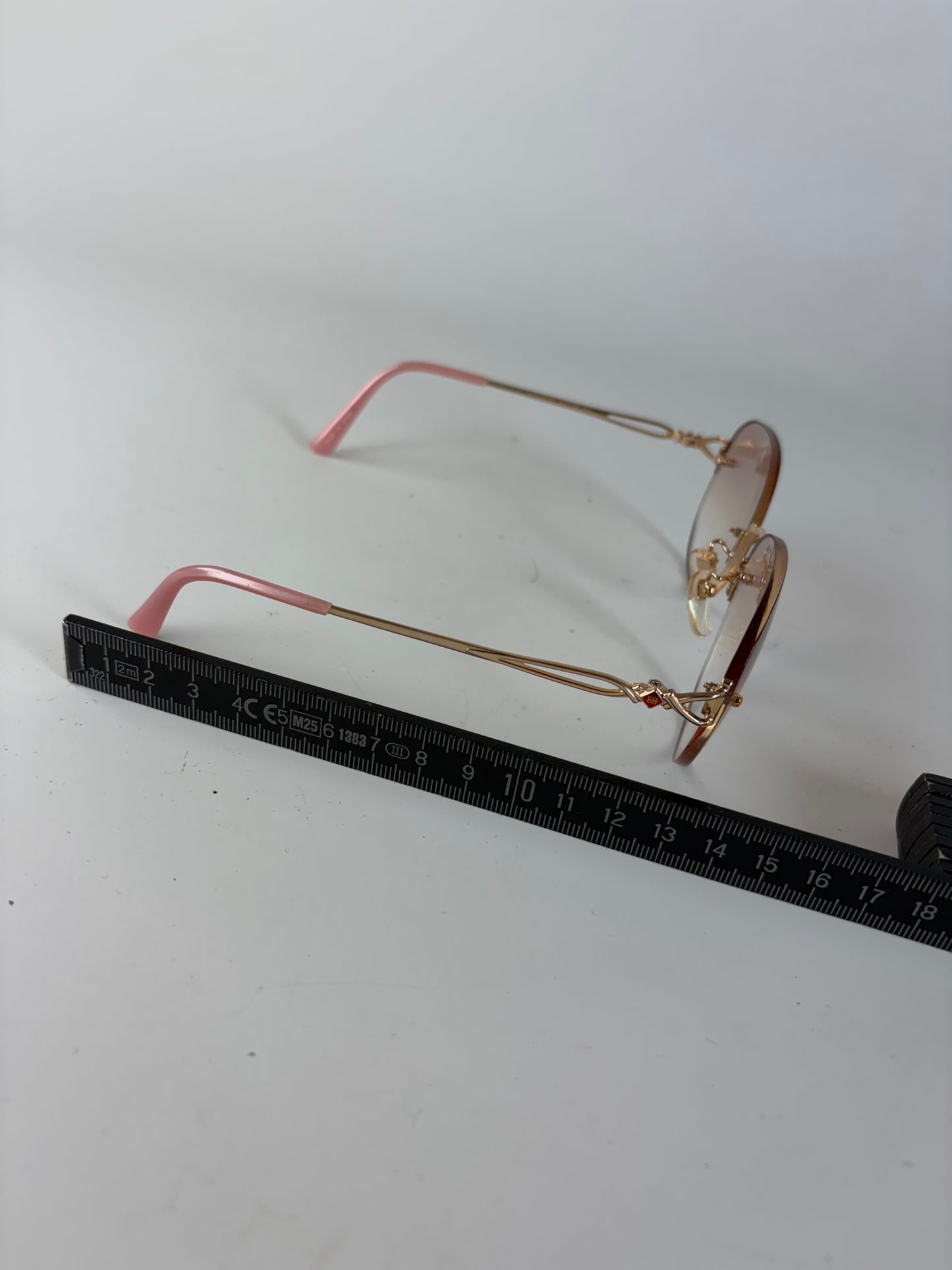 Vintage Balenciaga Metal Sunglasses Brown Gradient Pink Gold