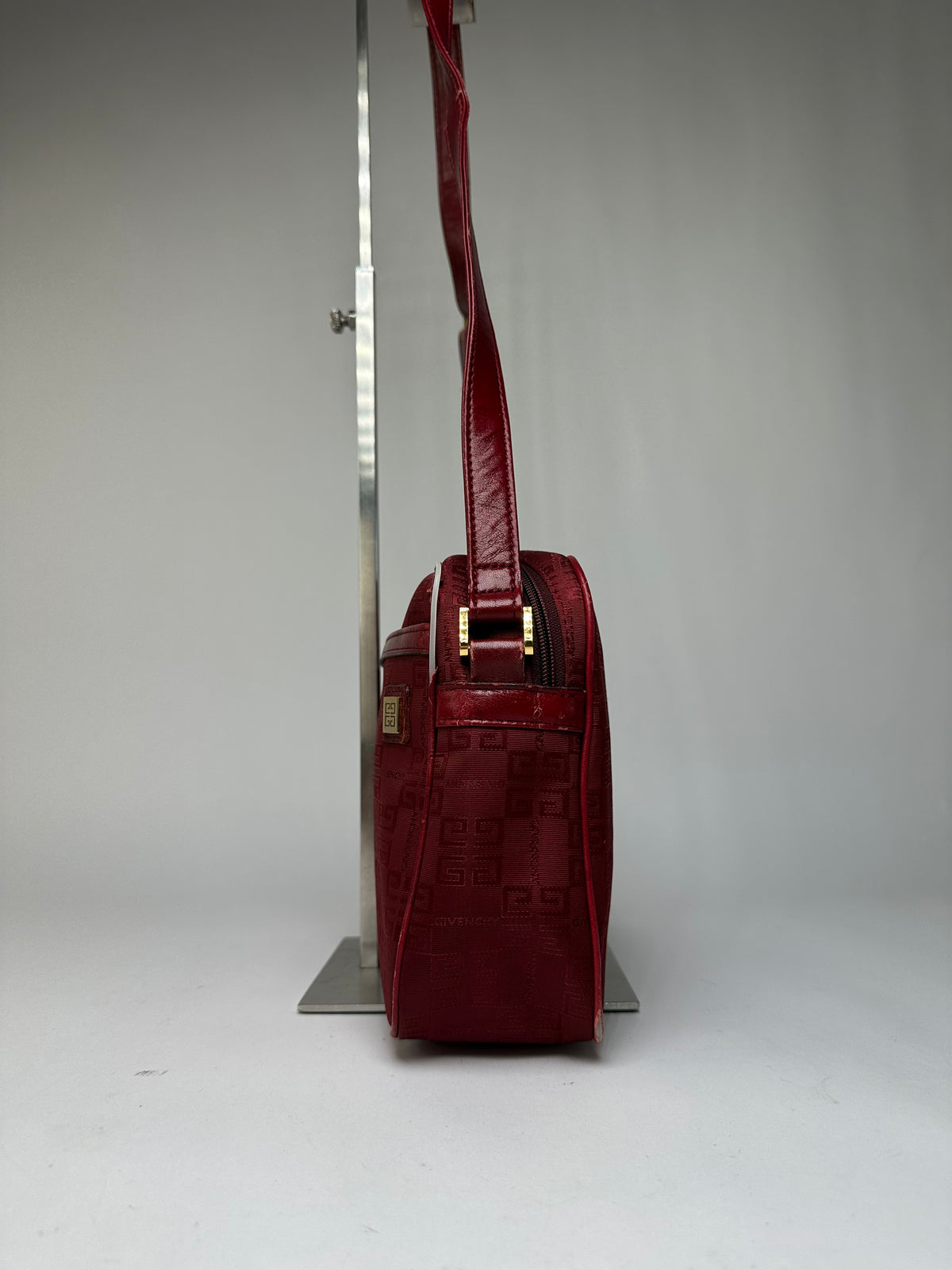 Vintage Givenchy 4G Logo Flap Crossbody Bag Late 1990s Red