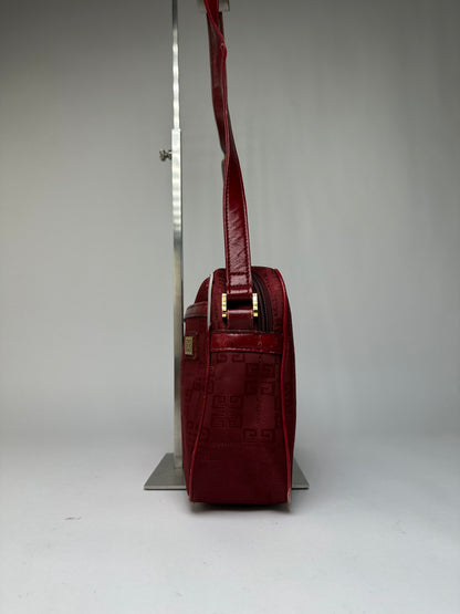 Vintage Givenchy 4G Logo Flap Crossbody Bag Late 1990s Red