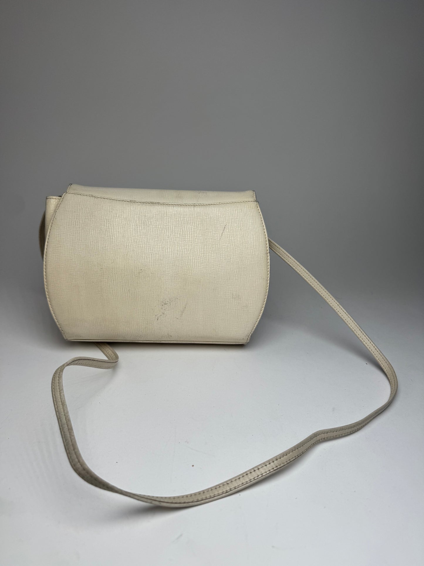 Vintage Givenchy GV3 Leather Crossbody / Shoulder Bag White
