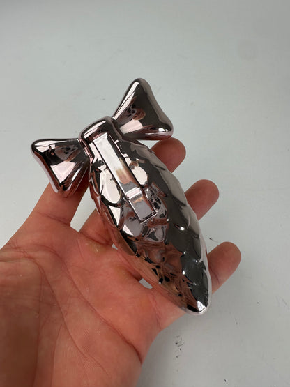 Miu Miu Pink Metal Bow-Shaped Decorative Object