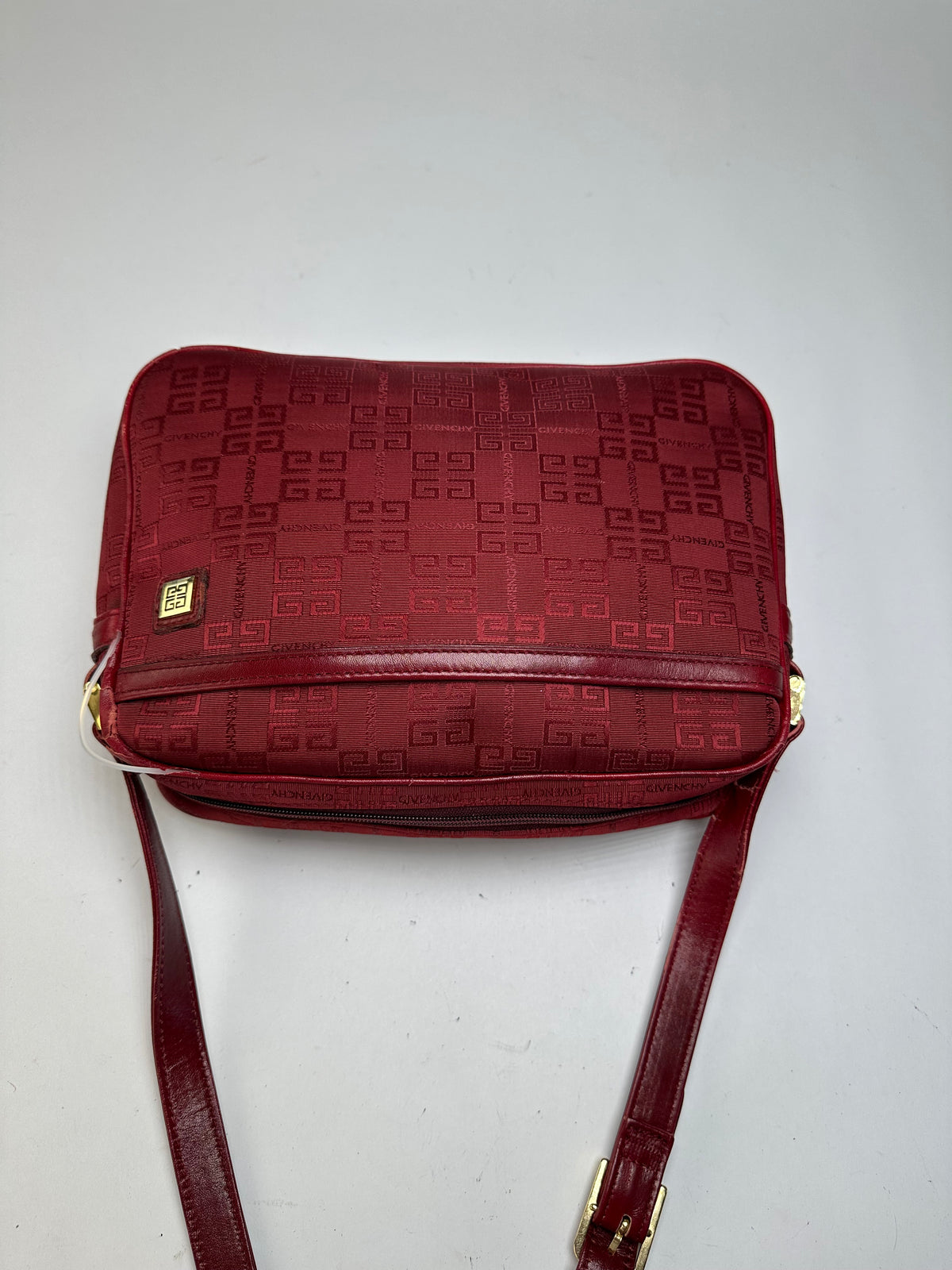 Vintage Givenchy 4G Logo Flap Crossbody Bag Late 1990s Red