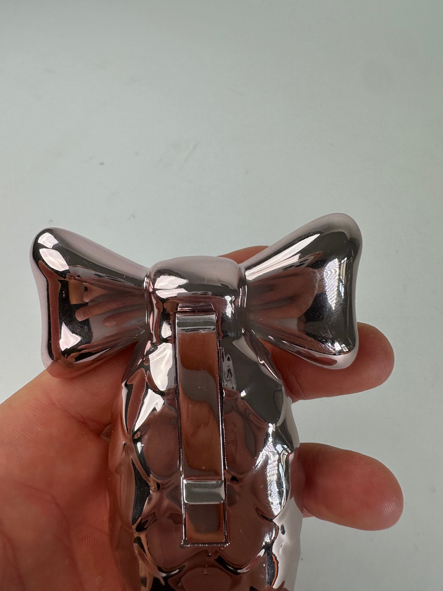 Miu Miu Pink Metal Bow-Shaped Decorative Object