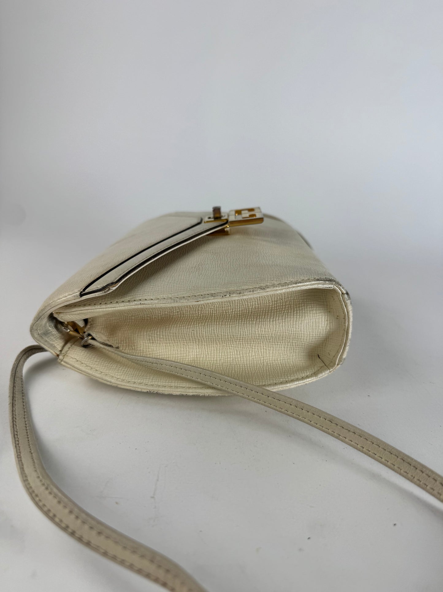 Vintage Givenchy GV3 Leather Crossbody / Shoulder Bag White