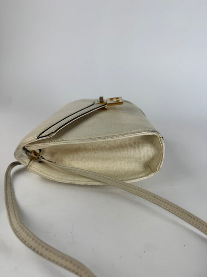Vintage Givenchy GV3 Leather Crossbody / Shoulder Bag White