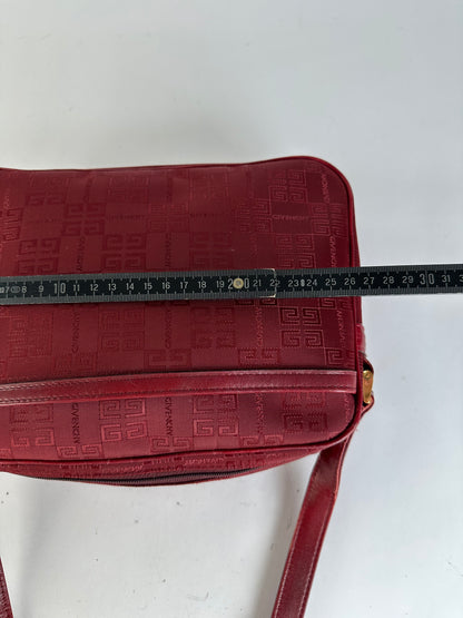 Vintage Givenchy 4G Logo Flap Crossbody Bag Late 1990s Red