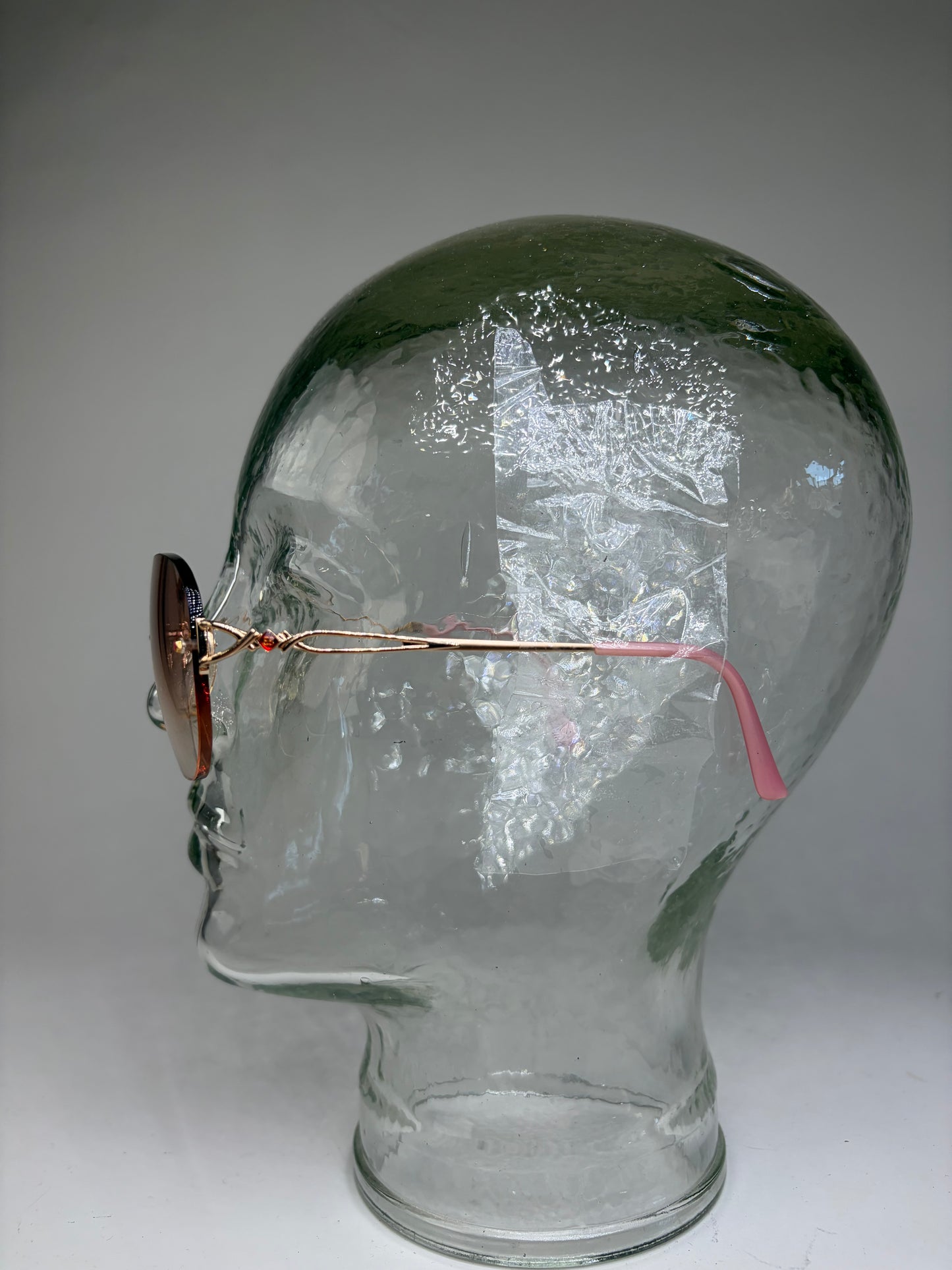 Vintage Balenciaga Metal Sunglasses Brown Gradient Pink Gold