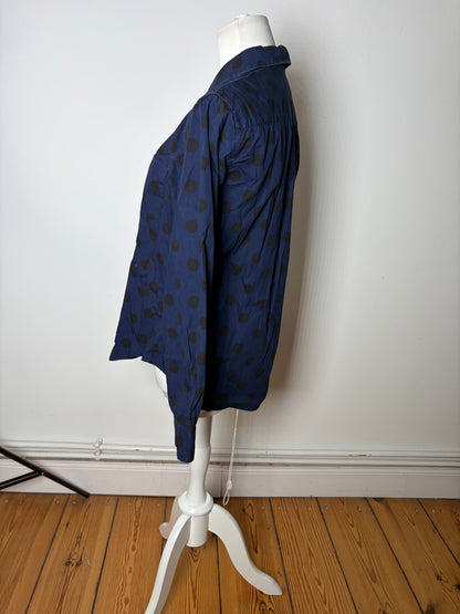 Vintage Comme Des Garcons Dot Pattern Cotton Shirt Navy Black S