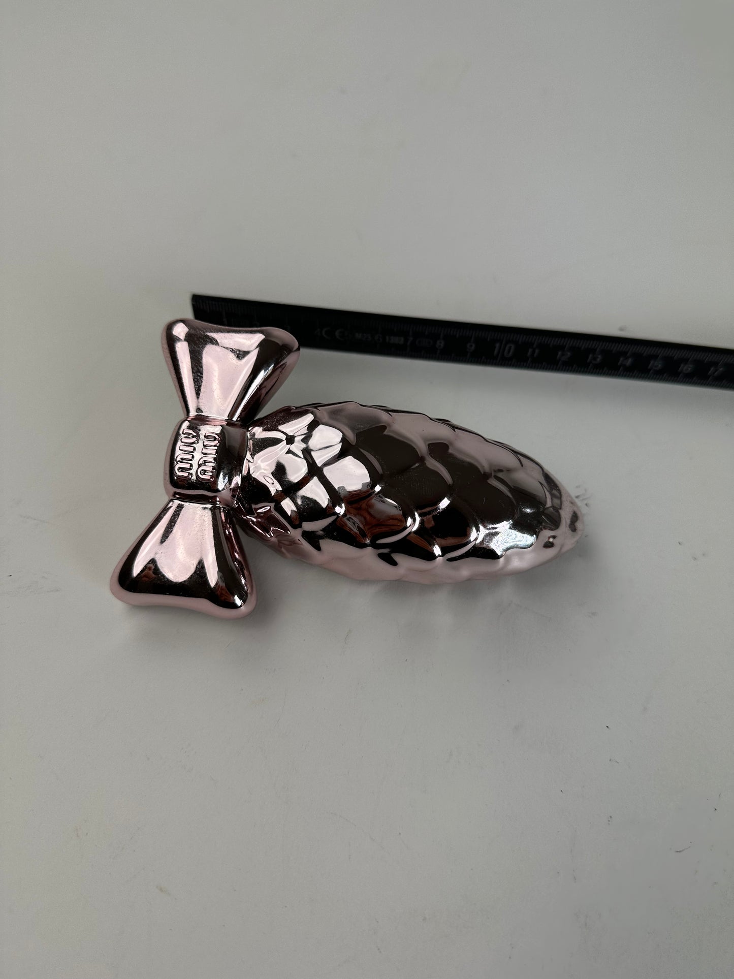 Miu Miu Pink Metal Bow-Shaped Decorative Object