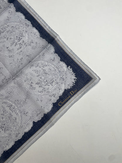 Vintage Dior Scarf Grey Black White