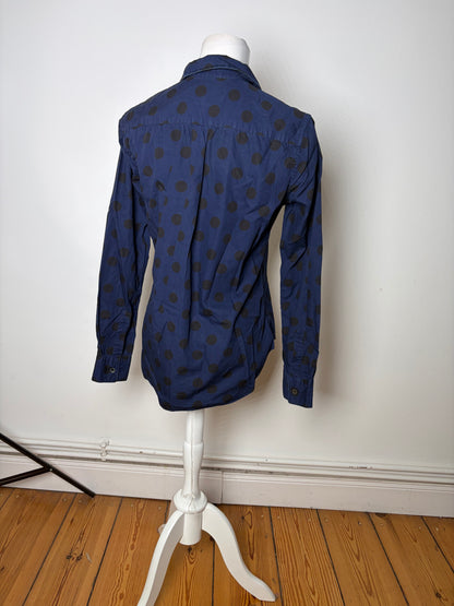Vintage Comme Des Garcons Dot Pattern Cotton Shirt Navy Black S