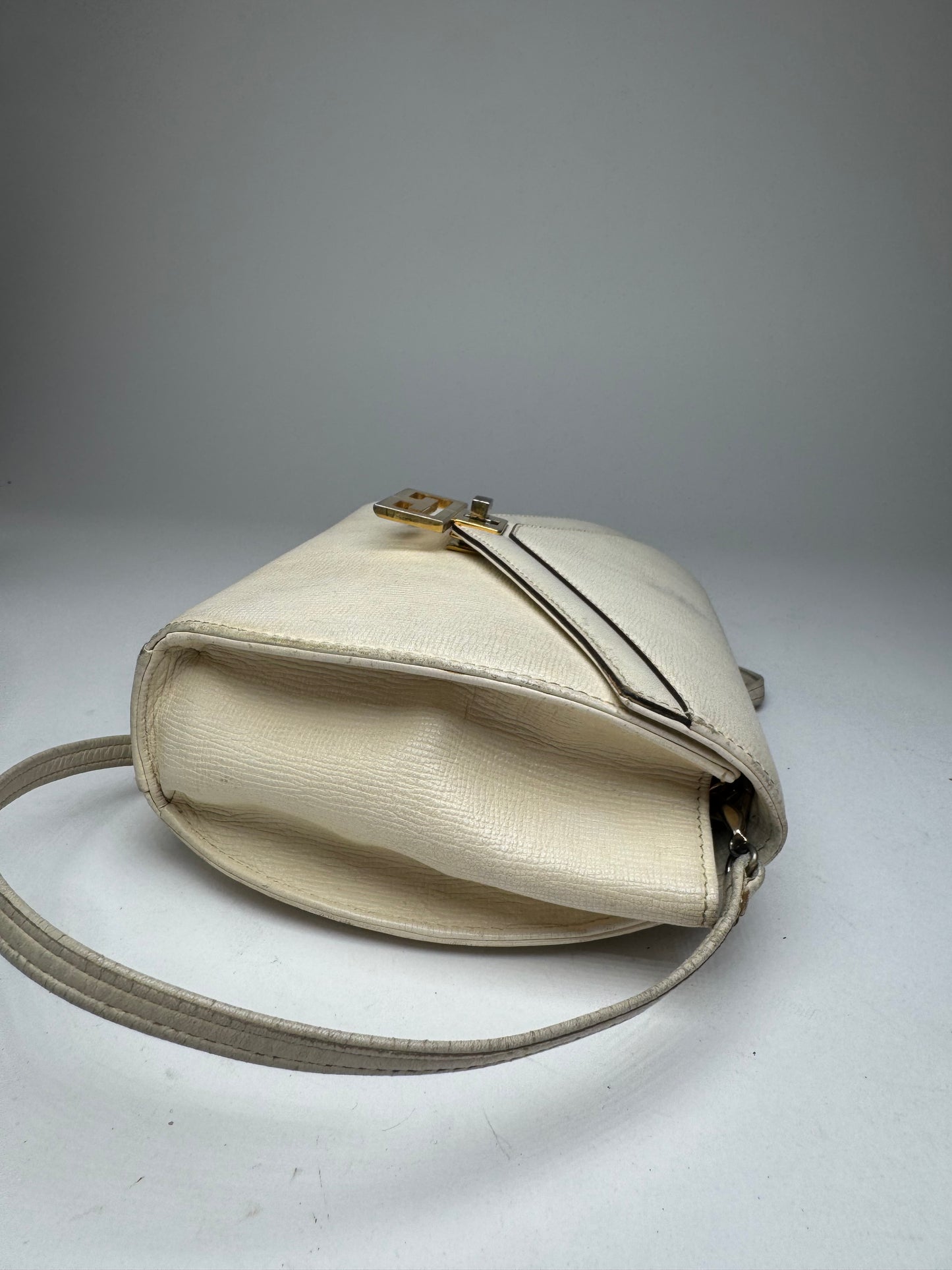 Vintage Givenchy GV3 Leather Crossbody / Shoulder Bag White