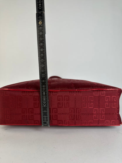 Vintage Givenchy 4G Logo Flap Crossbody Bag Late 1990s Red