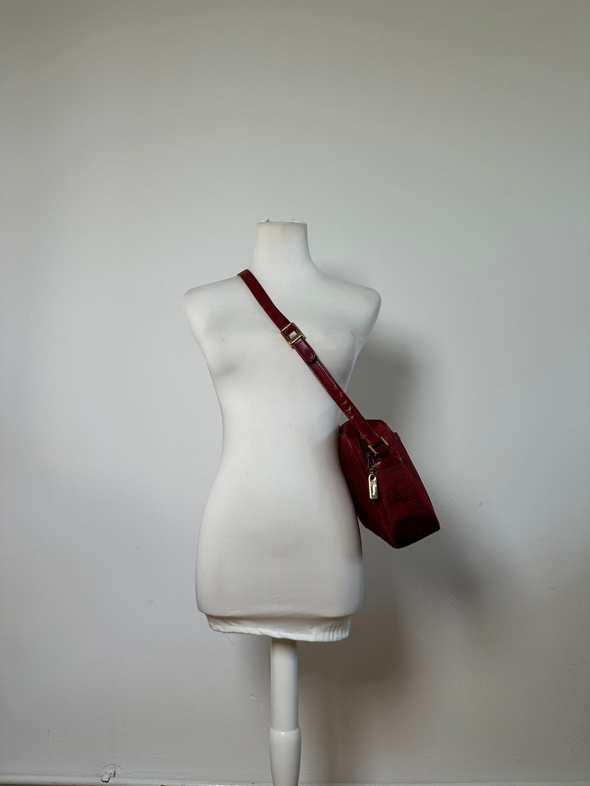 Vintage Givenchy 4G Logo Flap Crossbody Bag Late 1990s Red
