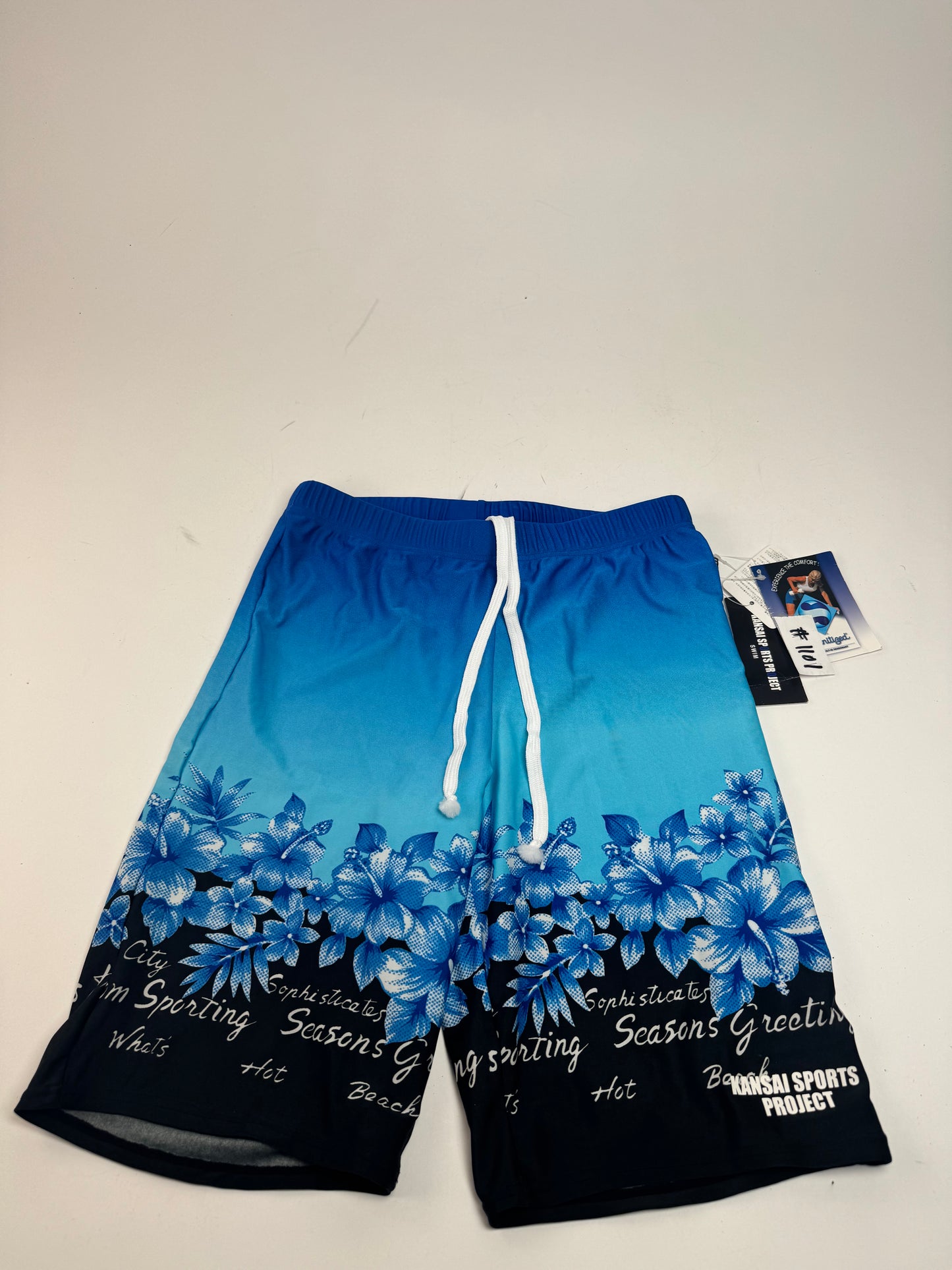 Vintage Kansai Yamamoto Swim Shorts Blue black L