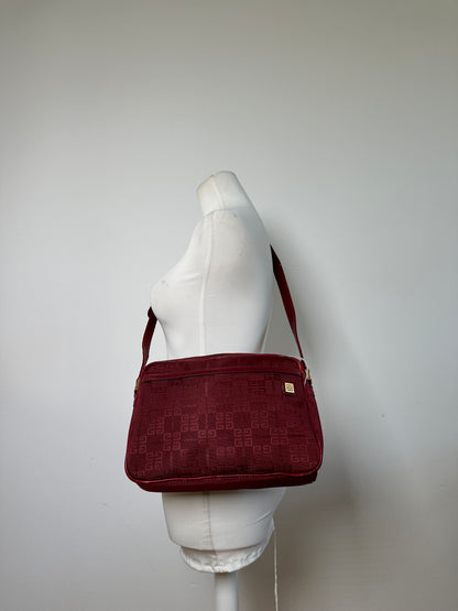 Vintage Givenchy 4G Logo Flap Crossbody Bag Late 1990s Red