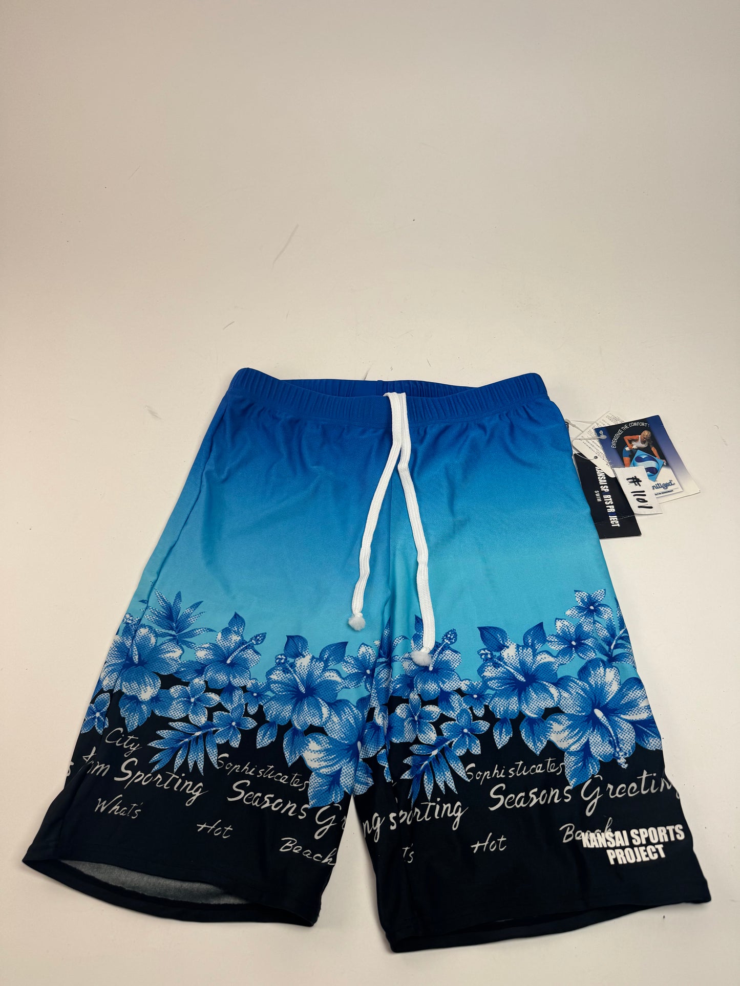 Vintage Kansai Yamamoto Swim Shorts Blue black L