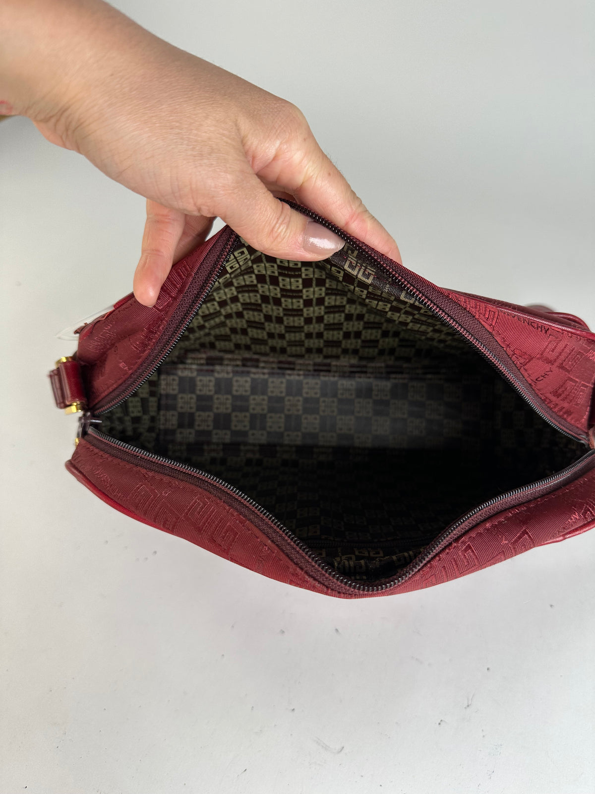 Vintage Givenchy 4G Logo Flap Crossbody Bag Late 1990s Red