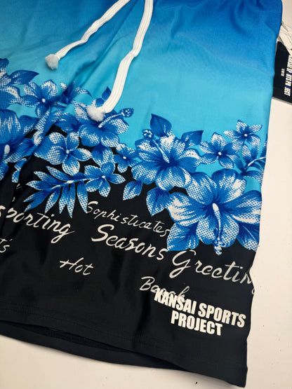 Vintage Kansai Yamamoto Swim Shorts Blue black L