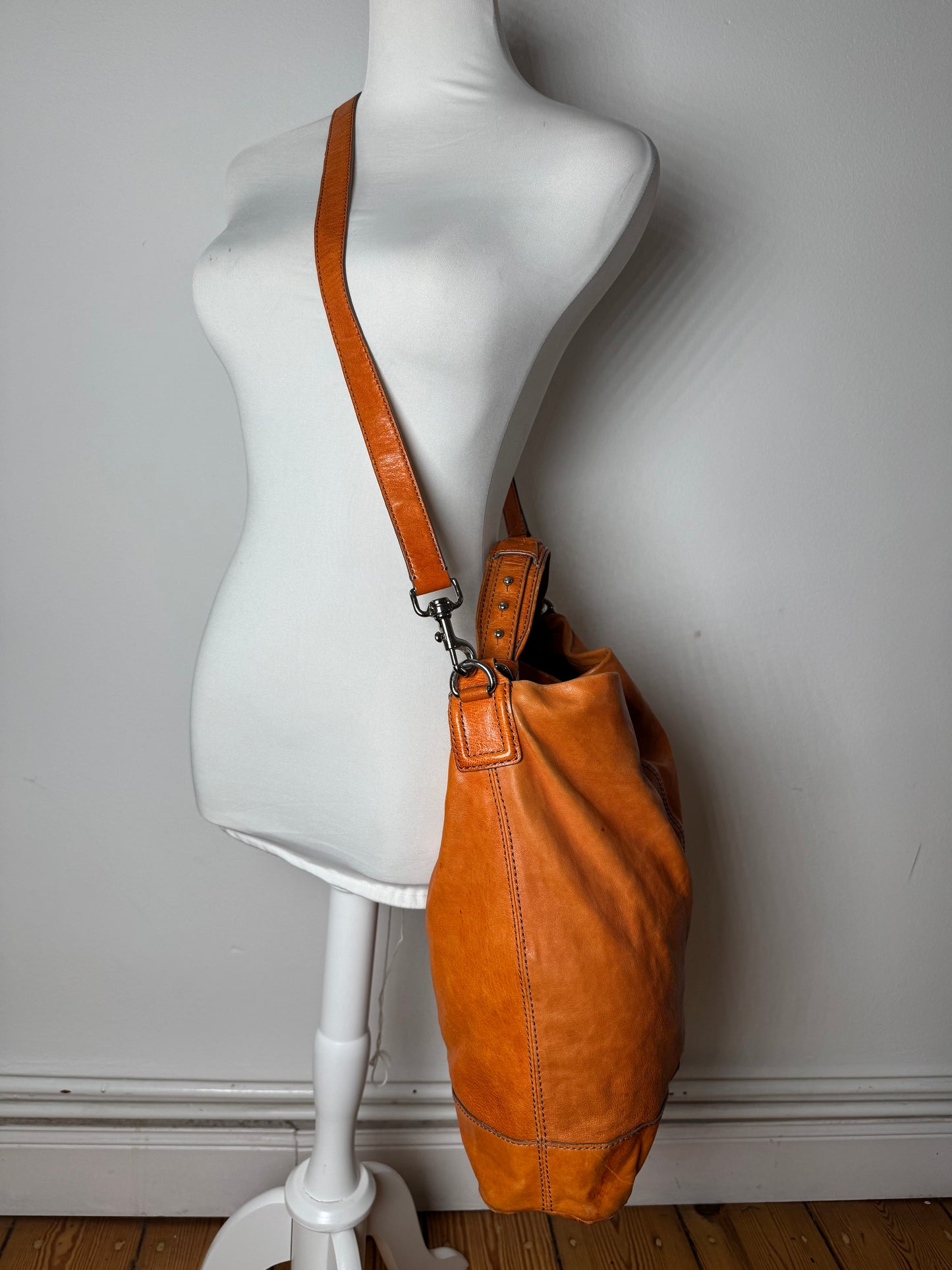 Vintage Givenchy 2Way Leather Handbag Orange