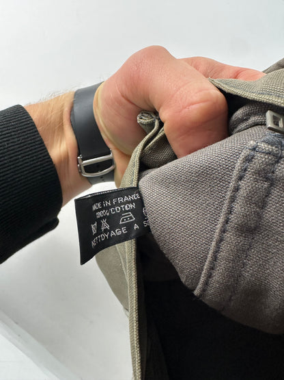Vintage Hermes Canvas Tote Bag Grey Orange