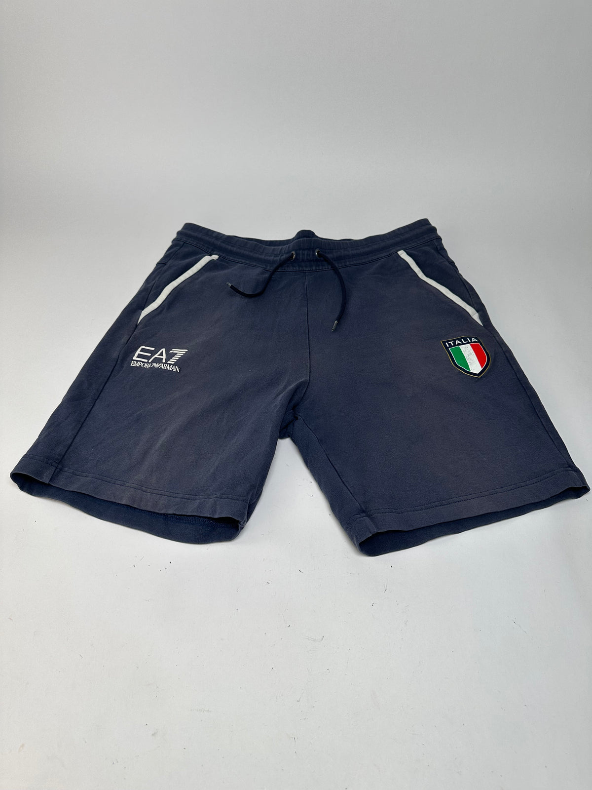 Vintage Armani EA7 Men's Shorts Navy White L