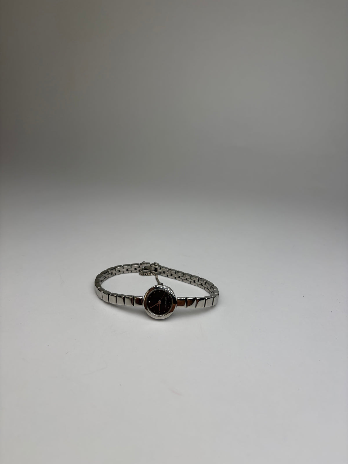 Vintage Courrèges Licensed Bracelet Watch Late 1990s Silver Black