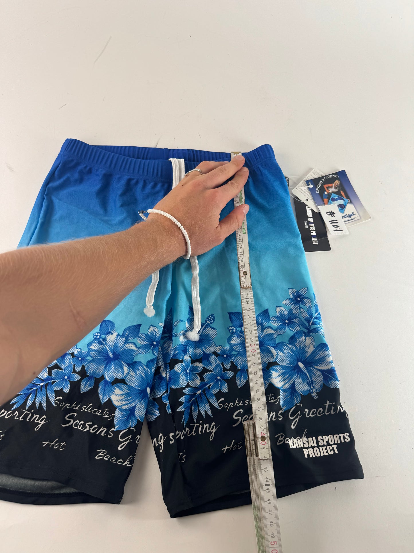 Vintage Kansai Yamamoto Swim Shorts Blue black L