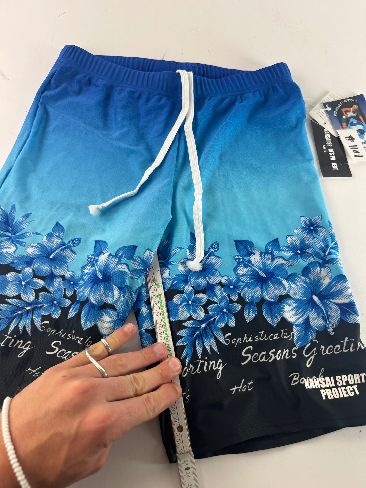 Vintage Kansai Yamamoto Swim Shorts Blue black L