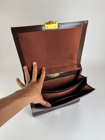 Sac vintage Givenchy 4G en cuir verni marron