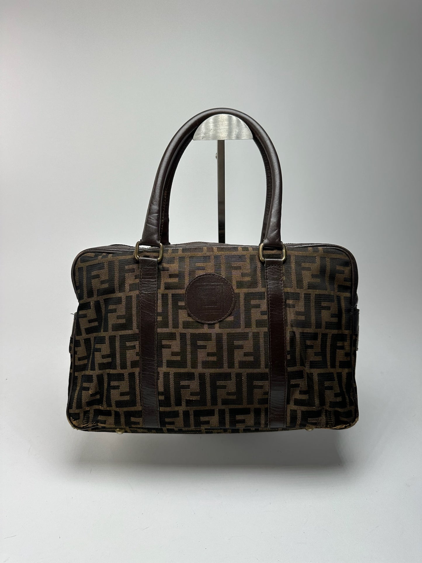 Vintage Fendi Roma Monogram mini Boston bag brown