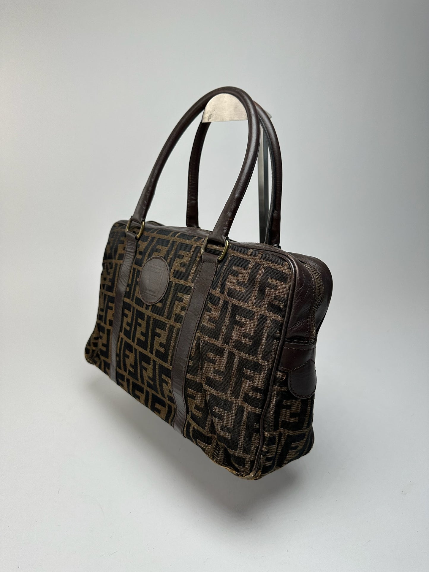Vintage Fendi Roma Monogram mini Boston bag brown