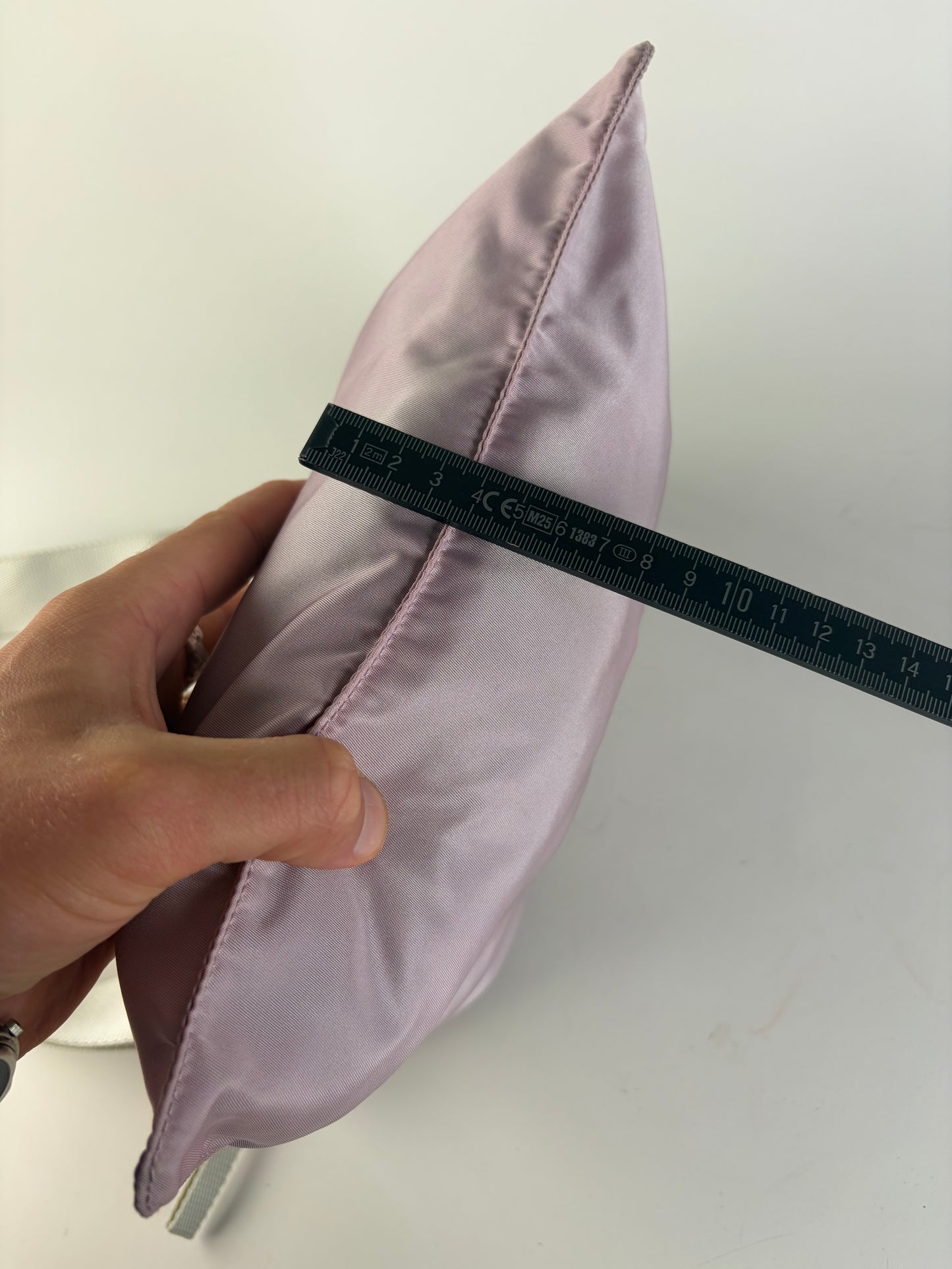 Vintage Prada Nylon Flap Crossbody Bag Light Pink Cream