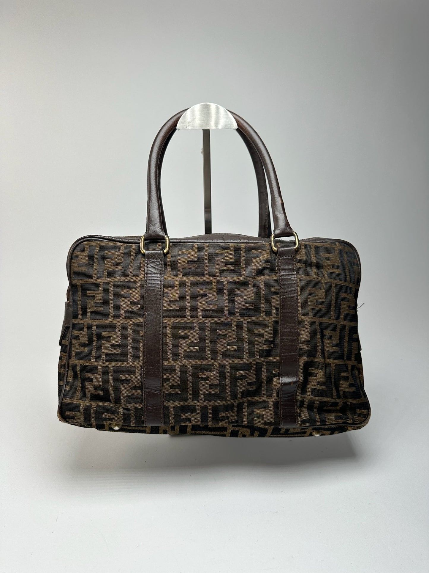 Vintage Fendi Roma Monogram mini Boston bag brown