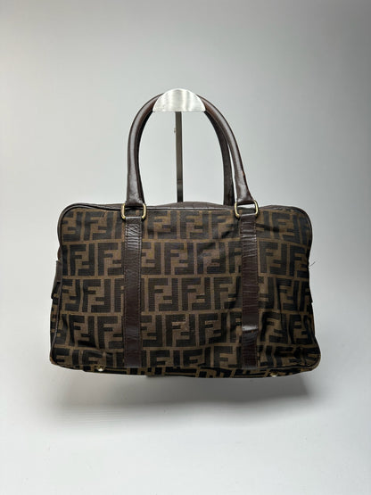 Vintage Fendi Roma Monogram mini Boston bag brown
