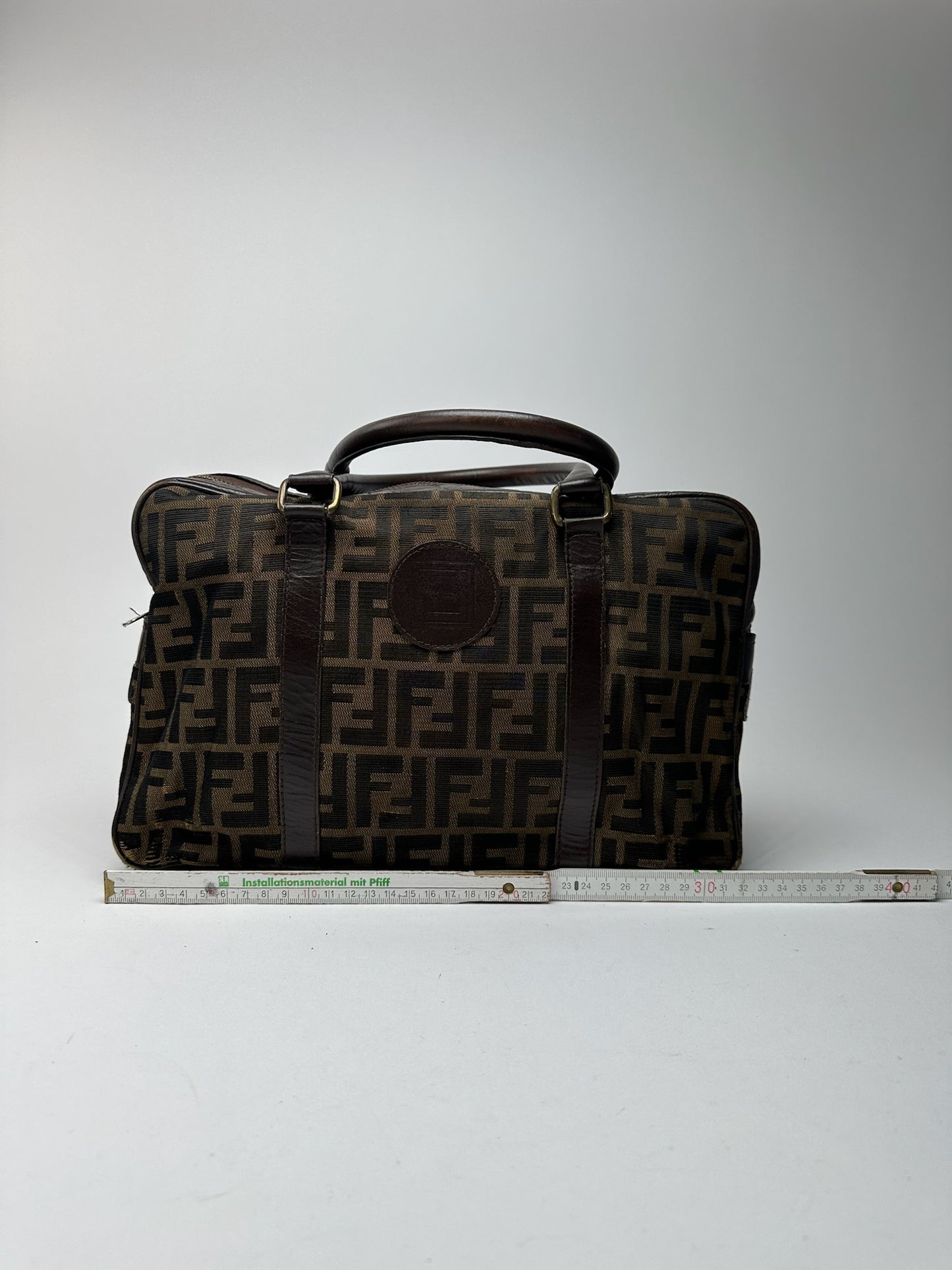 Vintage Fendi Roma Monogram mini Boston bag brown