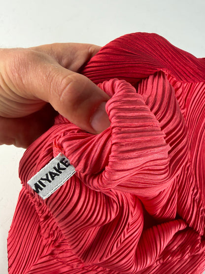 Vintage Issey Miyake Pleated Synthetic Pouch Red