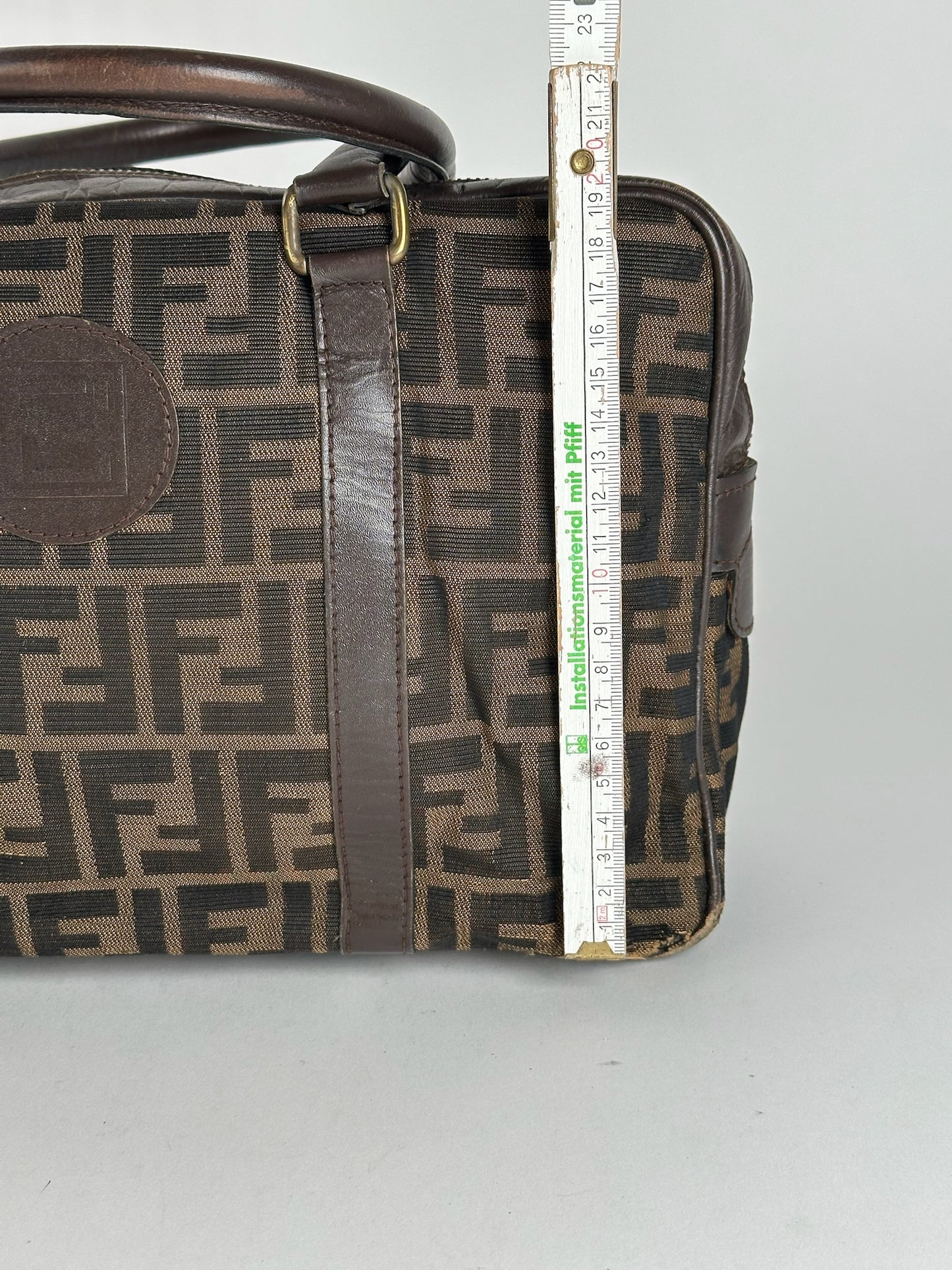 Vintage Fendi Roma Monogram mini Boston bag brown